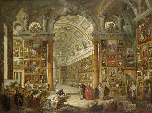 Giovanni Paolo Pannini Interior of a Picture Gallery with the Collection of Cardinal Silvio Valenti Gonzaga oil painting image